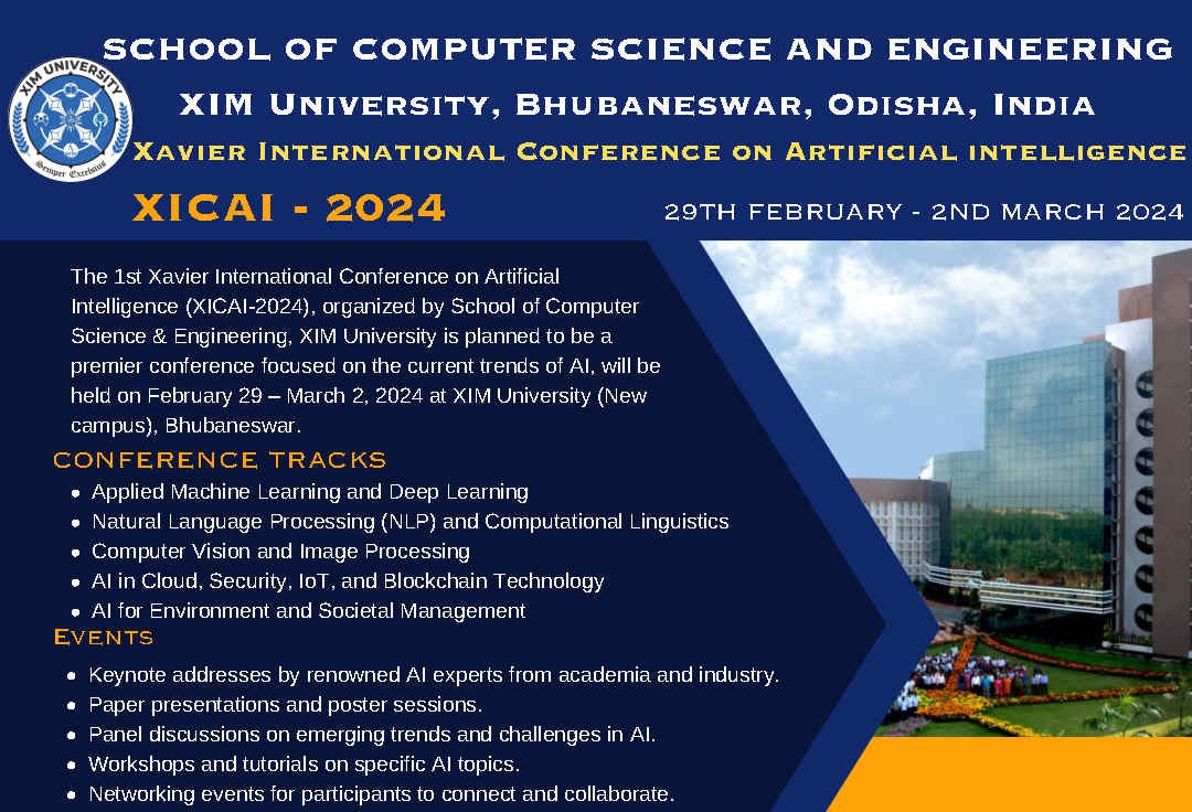 XAVIER INTERNATIONAL CONFERENCE ON ARTIFICIAL INTELLIGENCE – 2024